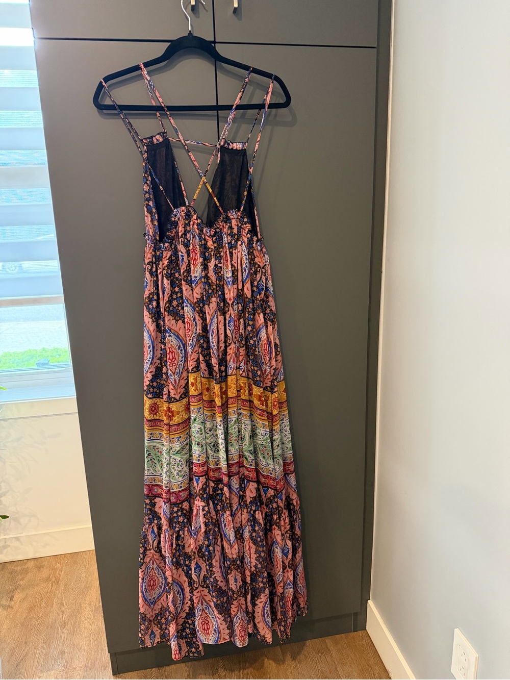 ZARA Boho Floral Print Pink Multicolor Maxi Dress - Picture 2 of 4